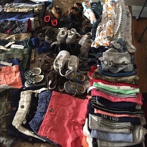 Baby clothes and sneakers